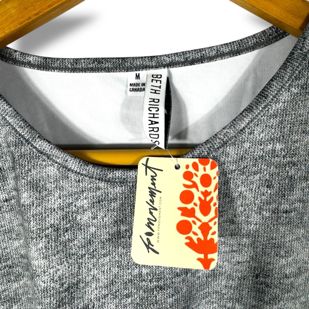 Beth Richards x FP Knot Swim Tee Rash Guard, Grey Heather, Size Medium - Picture 8 of 15